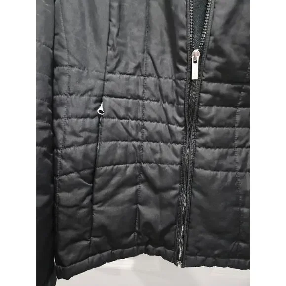 Land's End Black Puffer Jacket Fleece-lined Size XS 2 4 Women's - Picture 5 of 11